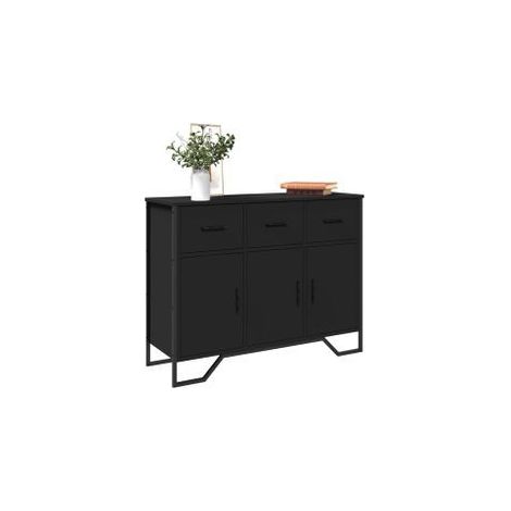Buffet noir 97x32,5x74,5 bois d’ingénierie (1/5)