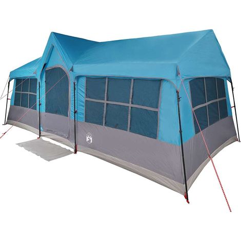 vidaXL Tienda Familiar con techo Azul y gris 622 x 295 x 238 cm (1/2)