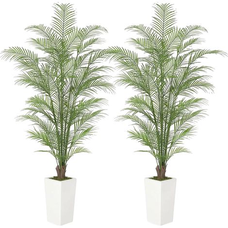 Planta de areca artificial, perfecta para decoración de interiores, uso en interiores, 1,8 m (2 unidades) (1/2)
