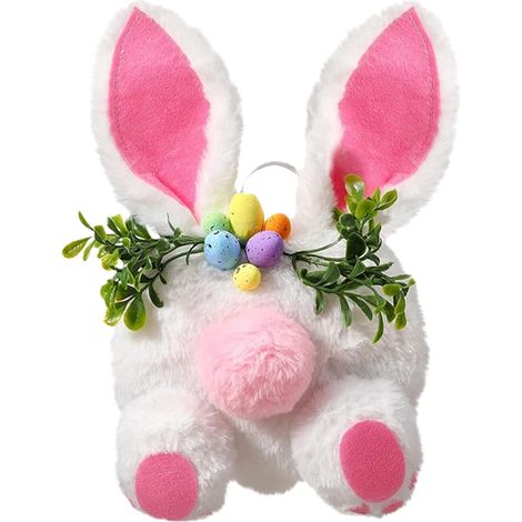 Lapin De Décoration - Lapin En Tissu Souple 20 X 28 Cm - Couleurs Pastel - Pour Décoration De Pâques Table Et Intérieur - Lot De 1 (1/5)