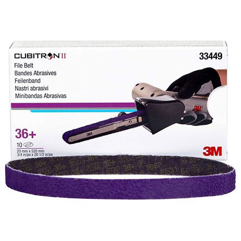 3M 33449 NASTRI ABRASIVI CON MINERALE CERAMICO GRANA 36+ 20 X 520 MM PEZZI 10