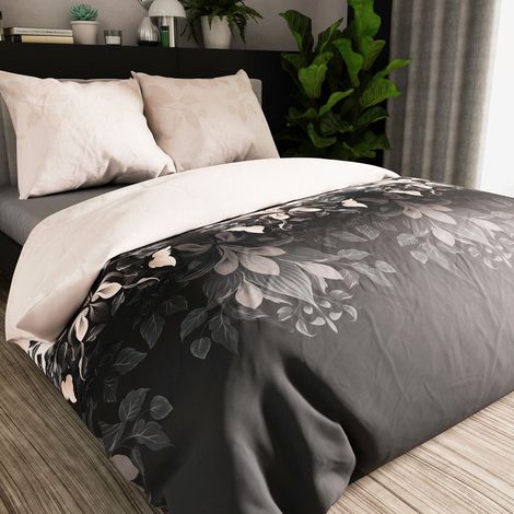 Set di biancheria da letto Kelly 220x200 cm - cotone satinato, scuro, fantasia elegante (1/5)