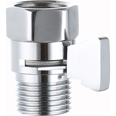 Vanne d'arrêt 1/2, Valve de Pommeau de Douche, Vanne d'arrêt de Pommeau de Douche, avec Interrupteur de Réglage à 90°, convient aux Bras de Douche, Robinets d'arrêt de Douche à Main (1/4)