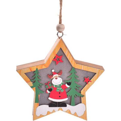 Nouvelles décorations de Nol : pendentifs lumineux LED pour sapin de Nol, Père Nol, bonhomme de neige, cerf, veilleuses. (1/4)