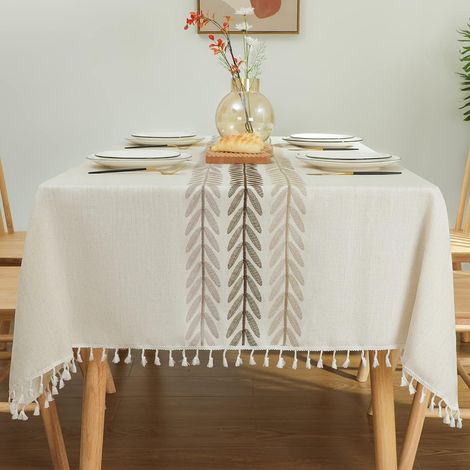 Nappe pour table à manger, nappe rustique pour cuisine, nappe pour table basse (1/5)