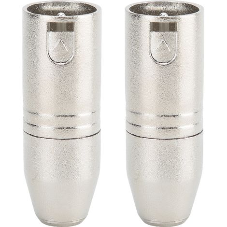 Adaptateur mini XLR 3 broches mâle vers XLR 3 broches mâle en cuivre plaqué or, 2 pièces (1/4)