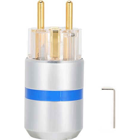 Connecteur d'Alimentation Audio Monosaudio en Cuivre Pur, Plaqué Or 24K, Prise AC pour HiFi, 100-250V, Mâle E107G (1/5)