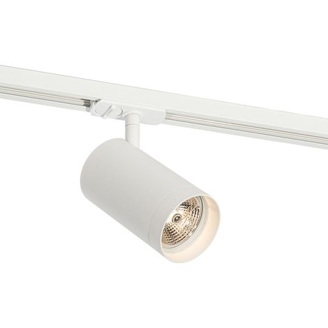 QAZQA jeana luxe - Système de rail spot luminaire plafond, plafonnier compatible pour led - 1 lumière - Ø 7.6 cm - Blanc - Moderne - éclairage intérieur - Salon I Chambre I Cuisine I Salle à manger