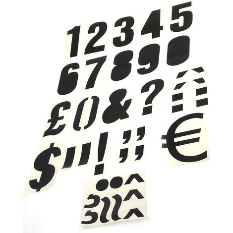 Étiquette numérique, RS PRO, Nombres, Symboles, 56 unités ( Prix pour 1 Kit )