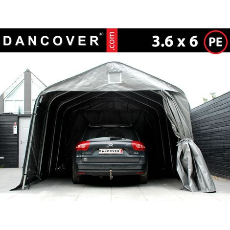 Portable Garage PRO 3.6x6x2.68 m PE, Grey - Dancover