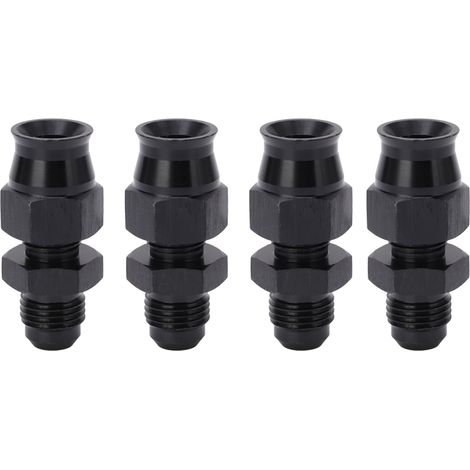 Adaptateur AN6 mâle (lot de 4) en alliage d'aluminium étanche avec virole en laiton pour liquides, gaz, diesel et huile (5/16 po). (1/5)