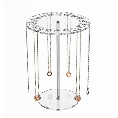 Porte Collier Presentoir Bijoux, Acrylique Porte Bracelet Arrondi Support Bracelet, Rangement Collier Présentoir Bracelet, Arbre a Bijoux pour Colliers, Bracelets (1/5)