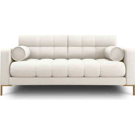 Canapé 2 places en tissu structurel beige clair (1/5)