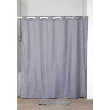 Polyester-duschvorhang mit integrierten ösen 180x200cm - grau - Tendance