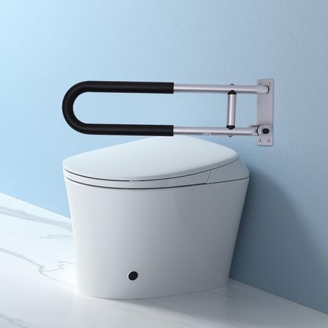 Toilette Aids Grab Bar Schienen, Badezimmer Sicherheit Unterstützung Schiene, Dusche Handlauf, Drop Down Toilette Unterstützung Rahmen Griff für ältere Behinderte Schwangere Bariatric (1/5)