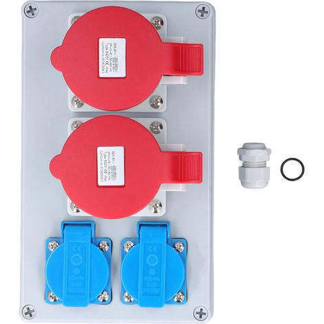Boîte de distribution de prise murale CEE 2 250V 16A EU 32A 5P industriel IP44 étanche pour bâtiment (1/5)