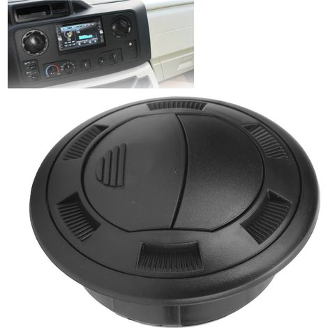 Sortie d'air ronde noire 100/75 mm avec grille pour camping-car, bus et véhicule électrique (1/5)