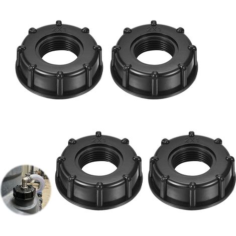 4PCS Adaptateur IBC Bouchon S60x6, Raccord Universel avec Robinet et Vanne Étanche, Filetage Grossier pour Conteneur 1000 L, Installation Facile pour Jardin, Réservoir d’Eau et Arrosage (1/5)