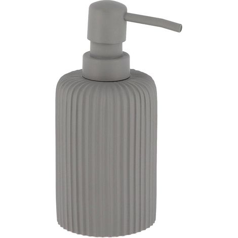 Seifenspender rund gestriegelt polyresin 230 ml - grau - Tendance