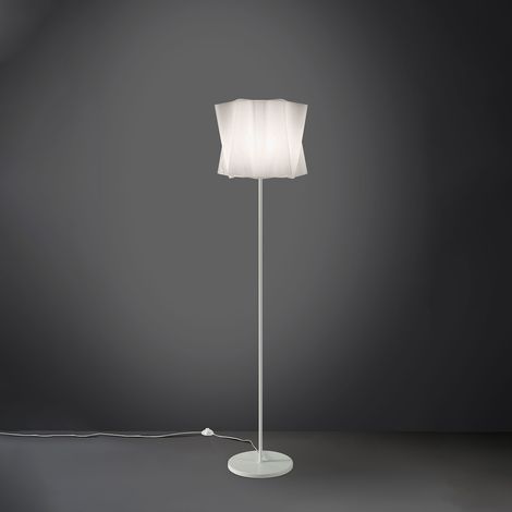 Piantana base e stelo in metallo FOLIO paralume Bianco diametro 40x h164 cm
