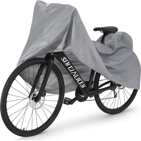 Telo copribici da esterno colore Grigio, misura 100x200 cm - Copertura protettiva per bicicletta in tessuto impermeabile, protegge da polvere, pioggia (1/5)