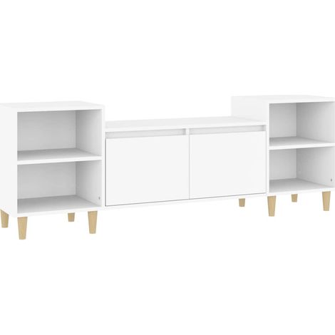 Meuble TV, Étagère TV, Meuble de Salon, Moderne Blanc 160x35x55 cm Bois d'ingénierie OIB3096E (1/5)