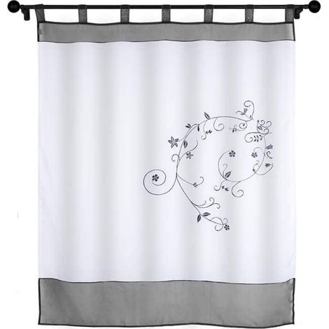 Elegant and Beautiful Home Embroidered Flower Curtain (Gray, 140X245CM) (1/5)