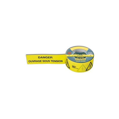 ruban adhésif - danger ouvrage sous tension - catu at-5003