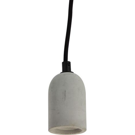 Xanlite – Suspension à douille en béton E27 – Câble en coton tressé 120 cm – Monture en fer – SDC01EG