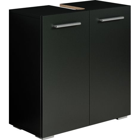 Badezimmer Badmöbel Jupiter 60cm Schwarz - Unterschrank Badmöbel (1/5)
