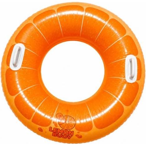 Bouée gonflable ronde - SIROCO - 80 cm - PVC robuste - Coloris aléatoire (orange/vert/violet) - Gonflage rapide (1/5)