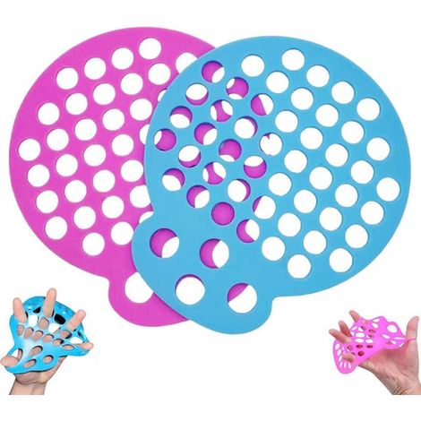 Lot de 2 - Écarteur de doigts - Résistance ajustable - Appareil d'entraînement pour étirer les doigts et les mains - Bleu + Rose - Filet d'entraînement pour étirer les mains et renforcer la préhension (1/5)