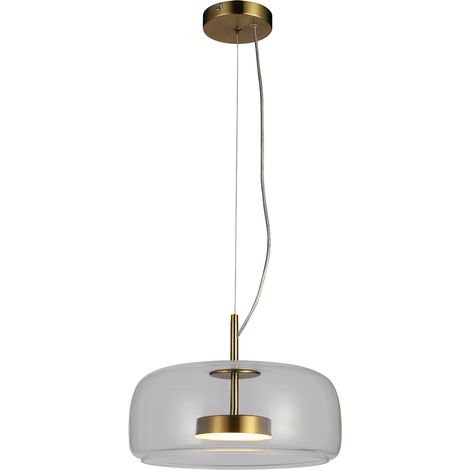 Lampada a sospensione CASTE oro vetro fumé Ø33 LED 10W (1/3)