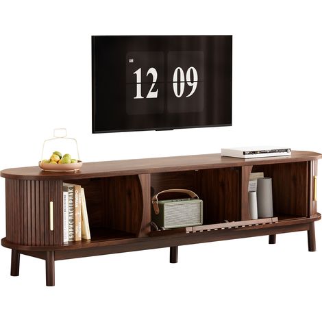 CHICFURN Mobile TV 165x39,5x46 cm in MDF marrone retrò, fino a 65 pollici (1/5)