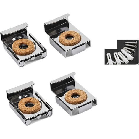 (4-teiliges silberfarbenes) rahmenloses Glaswandmontage-Set, Spiegelwandhalterung, inklusive 4 Sätzen Stiften und Schrauben