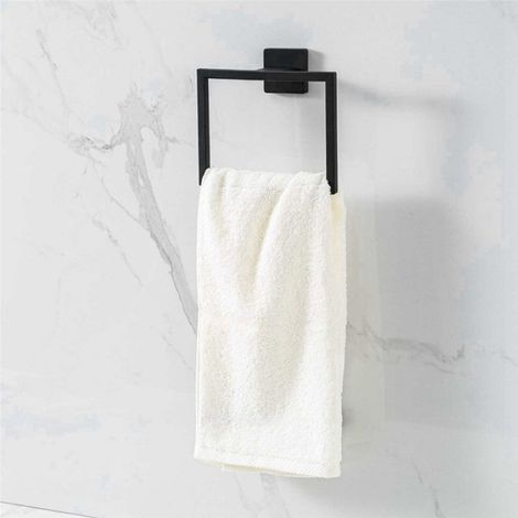 2X Anneau Porte-Serviettes Carré en Acier Inoxydable pour Salle de Bain, Crochet pour Porte-Serviettes, Accessoires de Rangement (1/5)