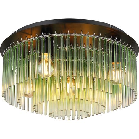 Globo - plafoniera - GORLEY - nero - vetro - Ø 50cm - E27 -