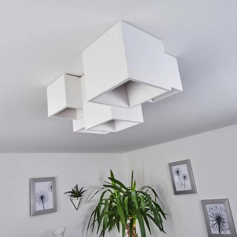 Lampada in gesso a 5 cubi da soffitto lampadario verniciabile supporto per faretti gu10 (1/5)