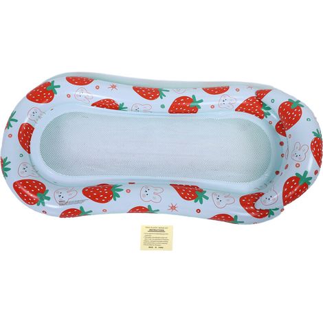Inflatable floating pool mat, strawberry pattern, comfortable and foldable PVC hammock for outdoor activities (1/5)