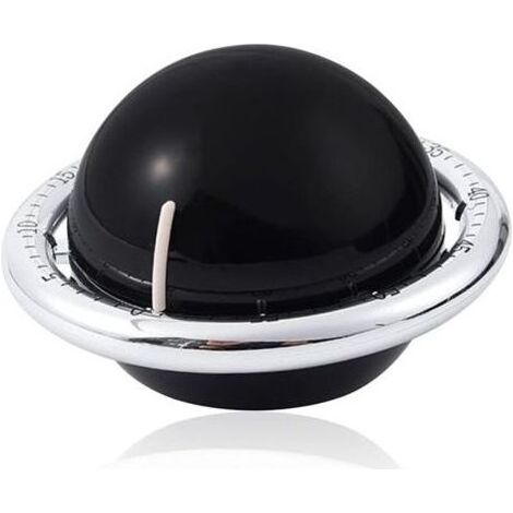 Minuterie Mécanique de Cuisine, Minuterie Cuisine Magnétique, Minuterie de Compte à Rebours de 60 Minutes, Forme Planète Noir, Réveil pour Cuisine, Fitness, Salle de Classe (1/5)