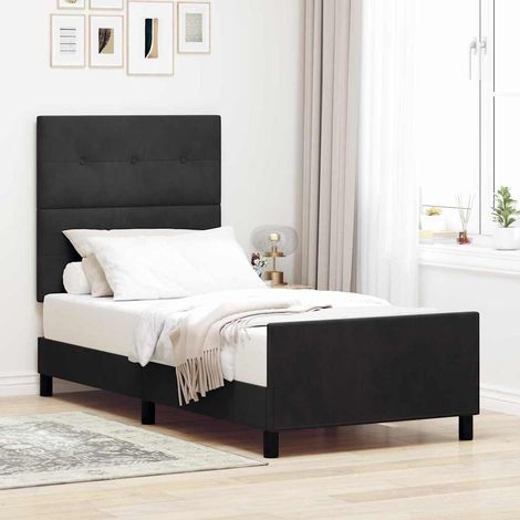 Boxspringbett mit Kopfteil Schwarz 90 x 200 cm Samt (1/5)