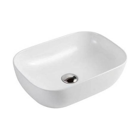 In ceramica bianca. Senza troppo pieno. Senza foro rubinetto. Fornito senza piletta e senza rubinetteria.(DianFlex) Misura: cm 49x39x15