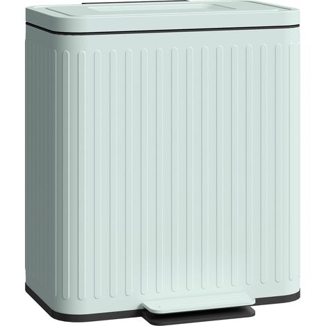Doppelter Treteimer mit 40 Litern Fassungsvermögen, Metall, 2 x 20 Liter Fassungsvermögen