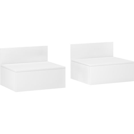 Beyamis 2er-Set Hängenachttische mit Schublade, 43 x 36,5 x 30,5 cm, Weiß