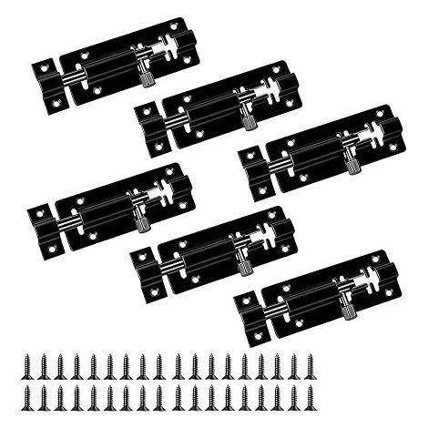 6 Pieces Door Lock Bolts Stainless Steel Door Latch for Windows Garage Toilet Garden (1/5)