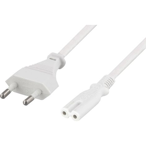 Câble d'alimentation sans mise à la terre CEE 7/16  IEC 60320 C7 3 m max. 250 V / 2,5 A (1/3)
