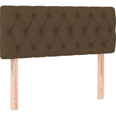 Tête de lit accessoire couchage chambre à coucher meuble à LED 90 x 7 x 78/88 cm tissu marron foncé TDL0200778