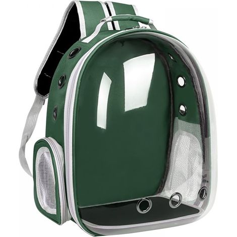 1 sac à dos pour chat, transparent, imperméable, avec ventilation latérale et porte en filet, adapté aux voyages, randonnée, camping et transport aérien (1/5)