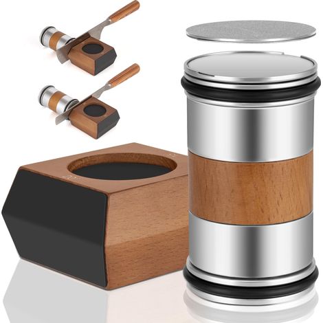 Aiguiseur de couteaux à double angle 15° et 20° – Disques en diamant #400 et #1000 – Base magnétique pour affûtage précis