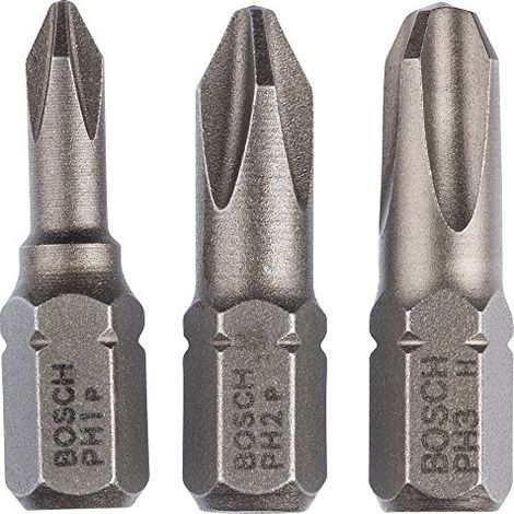 Set  di  bit  Bosch  ExtraDuro  (PH),  3 pz,  PH1,  PH2,  PH3,  25  mm -  2607001752 (1/3)